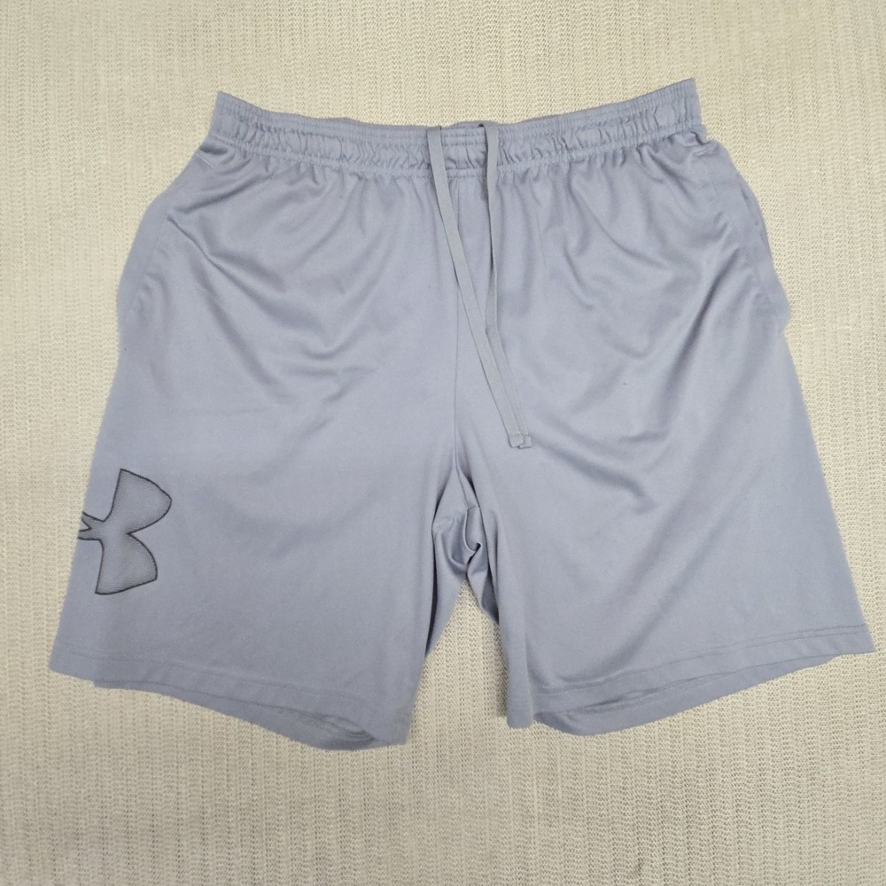 Under Armour Tech Graphic Shorts Mens XL Gray Jersey Athletic Gym Loose Fit